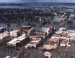 Downtown during the flood