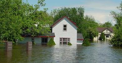 Flooded home in Roseau